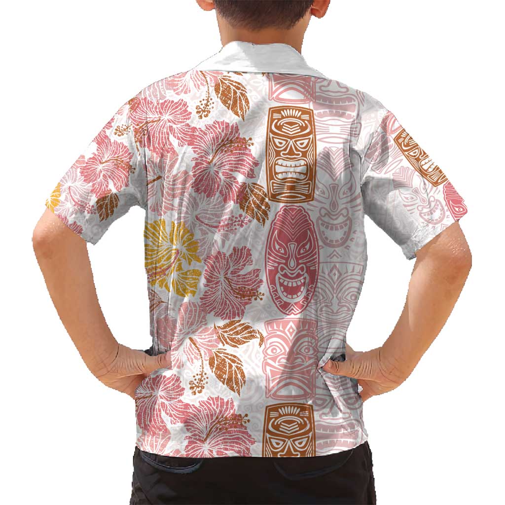 Christmas Aloha Hawaii Tiki Family Matching Long Sleeve Bodycon Dress and Hawaiian Shirt Hibiscus Spring Colors LT7 - Polynesian Pride