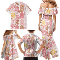 Christmas Aloha Hawaii Tiki Family Matching Mermaid Dress and Hawaiian Shirt Hibiscus Spring Colors LT7 - Polynesian Pride