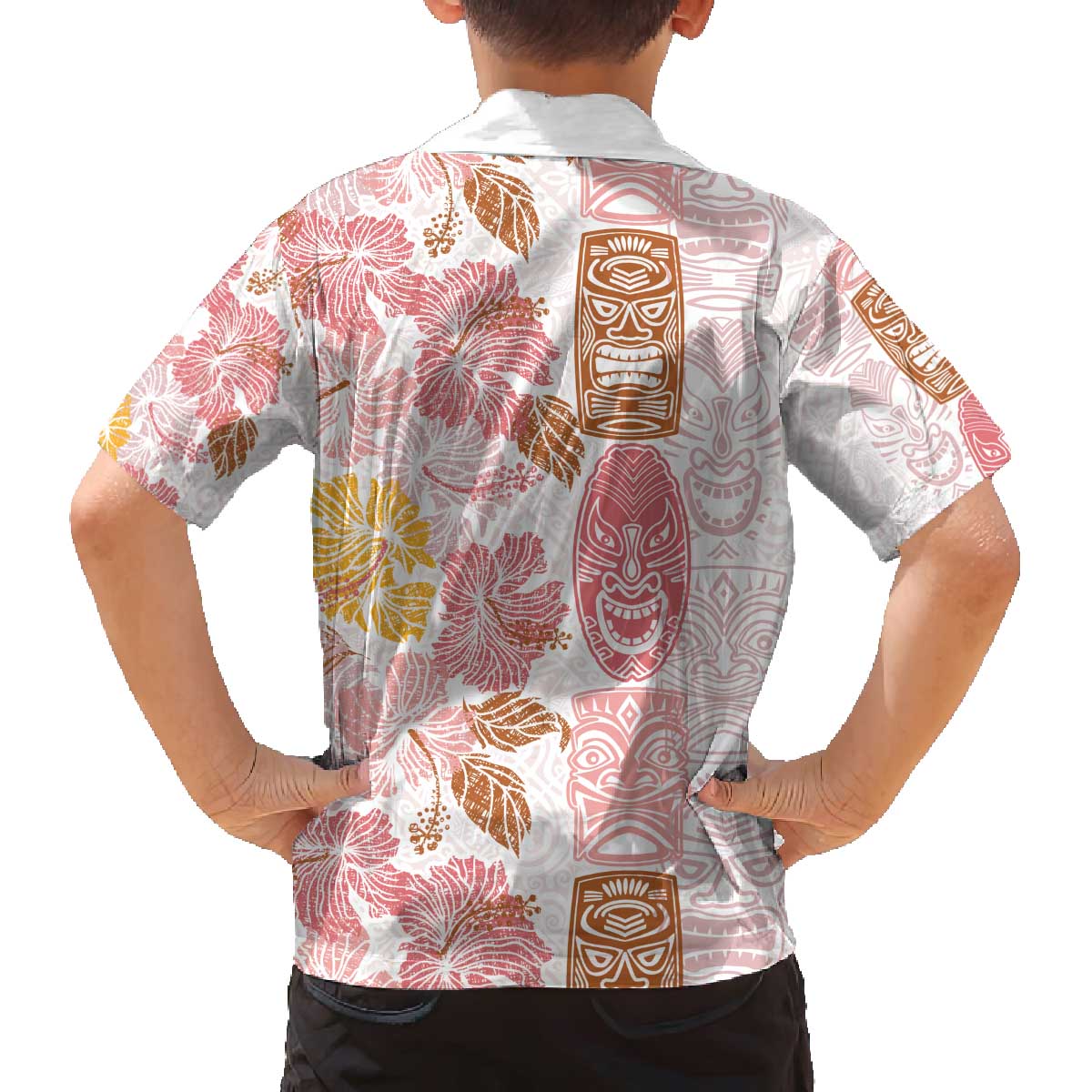 Christmas Aloha Hawaii Tiki Family Matching Off The Shoulder Long Sleeve Dress and Hawaiian Shirt Hibiscus Spring Colors LT7 - Polynesian Pride