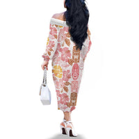 Christmas Aloha Hawaii Tiki Family Matching Off The Shoulder Long Sleeve Dress and Hawaiian Shirt Hibiscus Spring Colors LT7 - Polynesian Pride