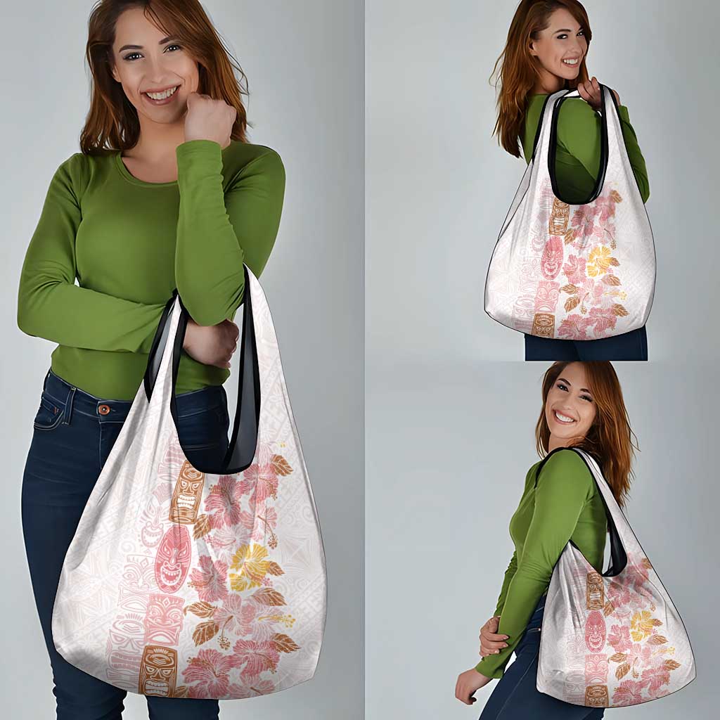 Christmas Aloha Hawaii Tiki Grocery Bag Hibiscus Spring Colors - Polynesian Pride