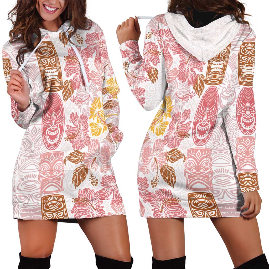 Christmas Aloha Hawaii Tiki Hoodie Dress Hibiscus Spring Colors - Polynesian Pride