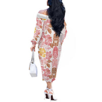 Christmas Aloha Hawaii Tiki Off The Shoulder Long Sleeve Dress Hibiscus Spring Colors - Polynesian Pride