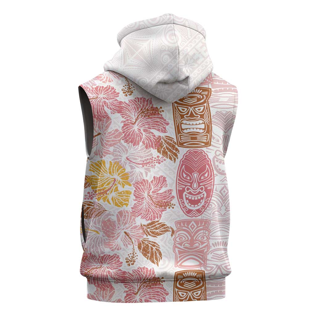 Christmas Aloha Hawaii Tiki Sleeveless Hoodie Hibiscus Spring Colors - Polynesian Pride