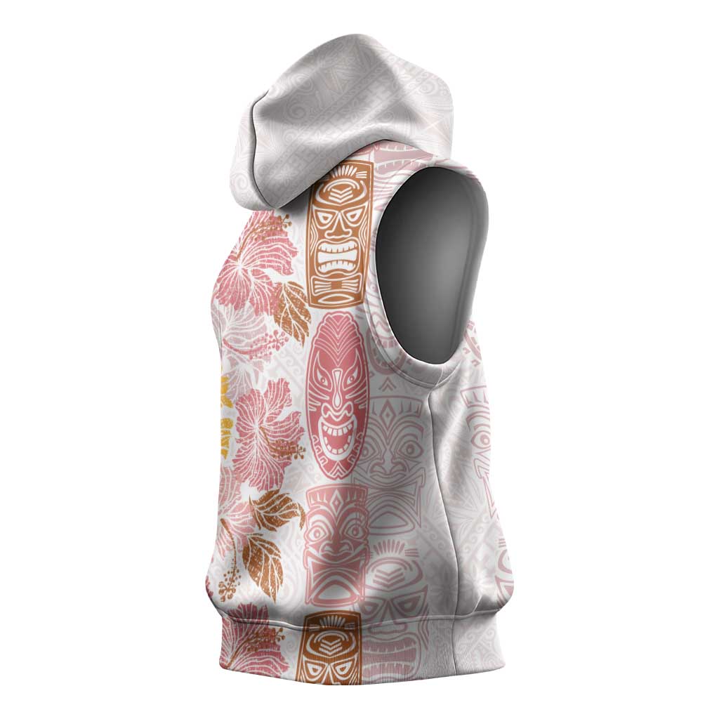 Christmas Aloha Hawaii Tiki Sleeveless Hoodie Hibiscus Spring Colors - Polynesian Pride