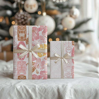 Christmas Aloha Hawaii Tiki Wrapping Paper Hibiscus Spring Colors
