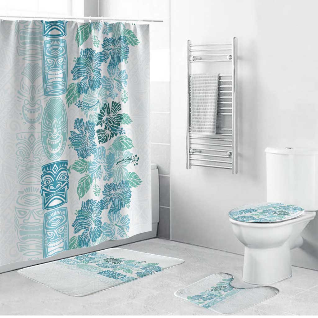 Christmas Aloha Hawaii Tiki Bathroom Set Hibiscus Summer Colors - Polynesian Pride