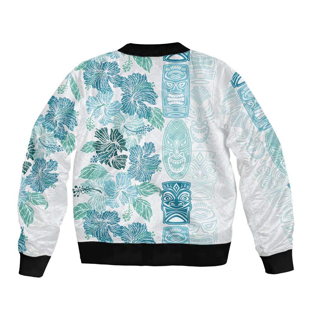 Christmas Aloha Hawaii Tiki Bomber Jacket Hibiscus Summer Colors - Polynesian Pride