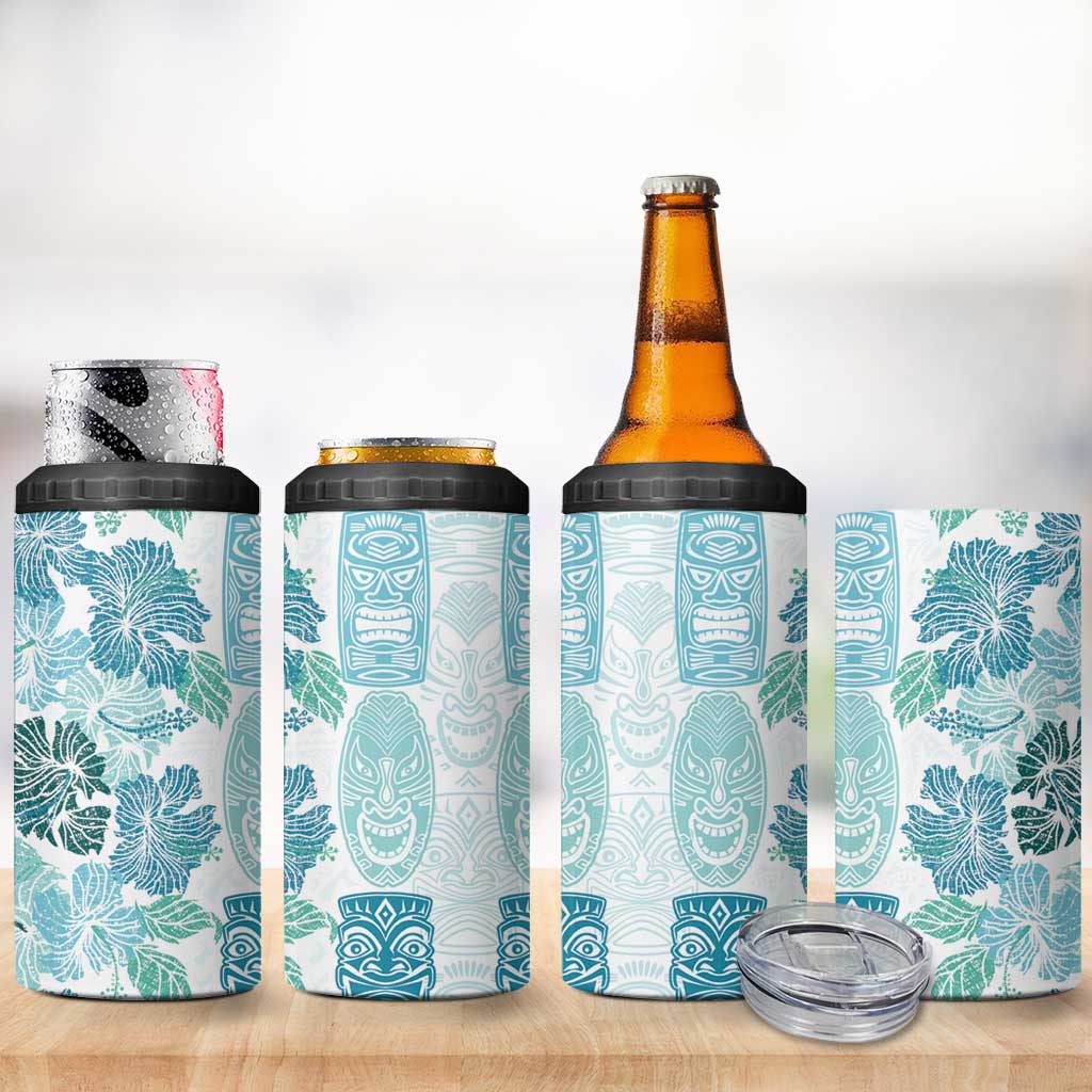 Christmas Aloha Hawaii Tiki 4 in 1 Can Cooler Tumbler Hibiscus Summer Colors - Polynesian Pride