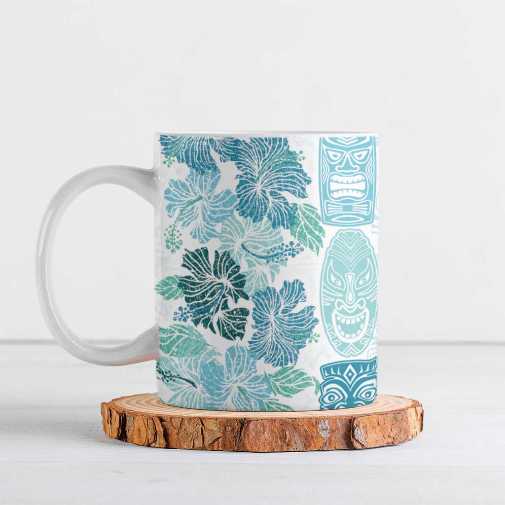 Christmas Aloha Hawaii Tiki Ceramic Mug Hibiscus Summer Colors - Polynesian Pride