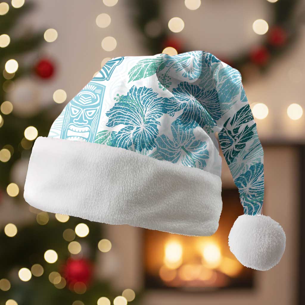 Christmas Aloha Hawaii Tiki Christmas Santa Hat Hibiscus Summer Colors - Polynesian Pride