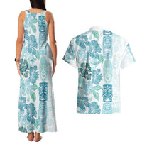 Christmas Aloha Hawaii Tiki Couples Matching Tank Maxi Dress and Hawaiian Shirt Hibiscus Summer Colors LT7 - Polynesian Pride