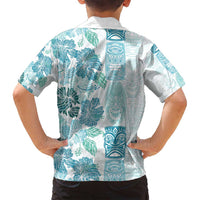 Christmas Aloha Hawaii Tiki Family Matching Long Sleeve Bodycon Dress and Hawaiian Shirt Hibiscus Summer Colors LT7 - Polynesian Pride