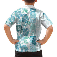 Christmas Aloha Hawaii Tiki Family Matching Off The Shoulder Long Sleeve Dress and Hawaiian Shirt Hibiscus Summer Colors LT7 - Polynesian Pride