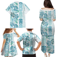 Christmas Aloha Hawaii Tiki Family Matching Puletasi and Hawaiian Shirt Hibiscus Summer Colors LT7 - Polynesian Pride