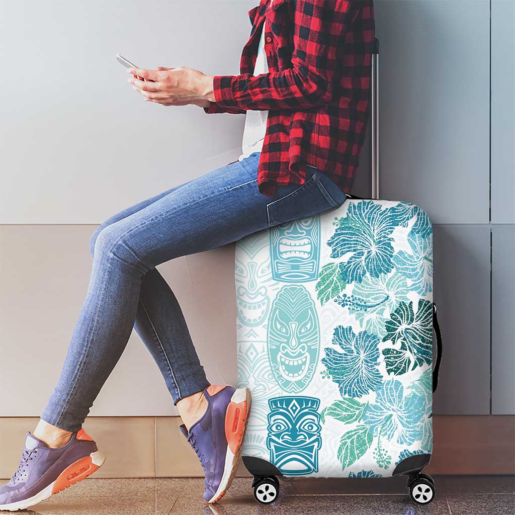 Christmas Aloha Hawaii Tiki Luggage Cover Hibiscus Summer Colors - Polynesian Pride