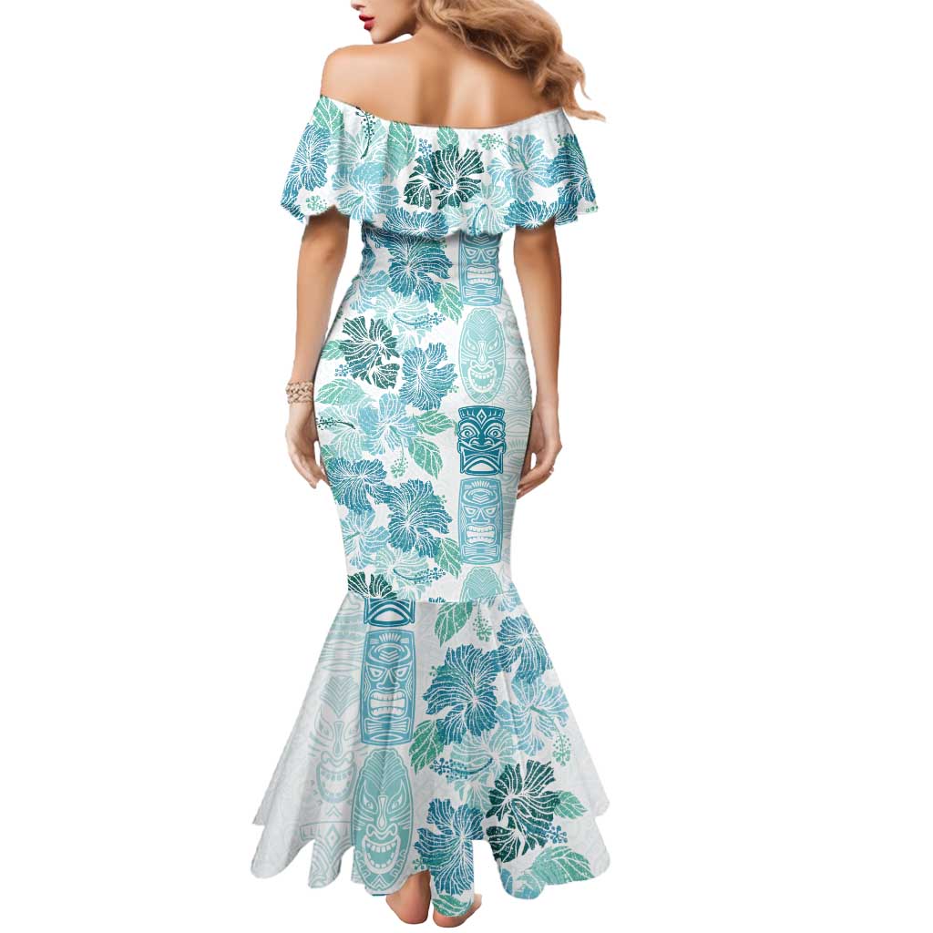 Christmas Aloha Hawaii Tiki Mermaid Dress Hibiscus Summer Colors - Polynesian Pride