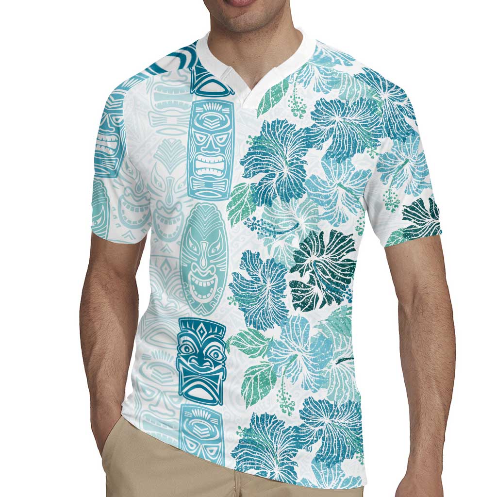 Christmas Aloha Hawaii Tiki Rugby Jersey Hibiscus Summer Colors LT7 - Polynesian Pride