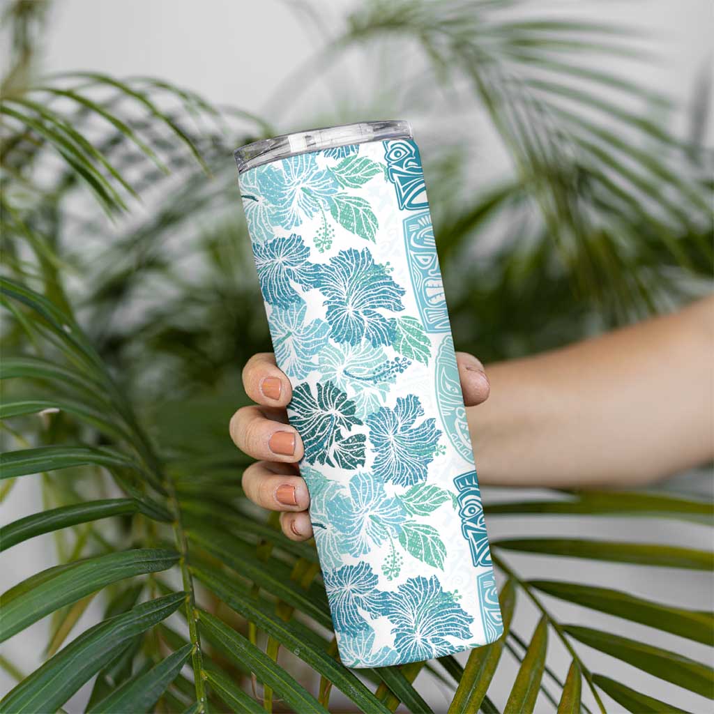 Christmas Aloha Hawaii Tiki Skinny Tumbler Hibiscus Summer Colors - Polynesian Pride