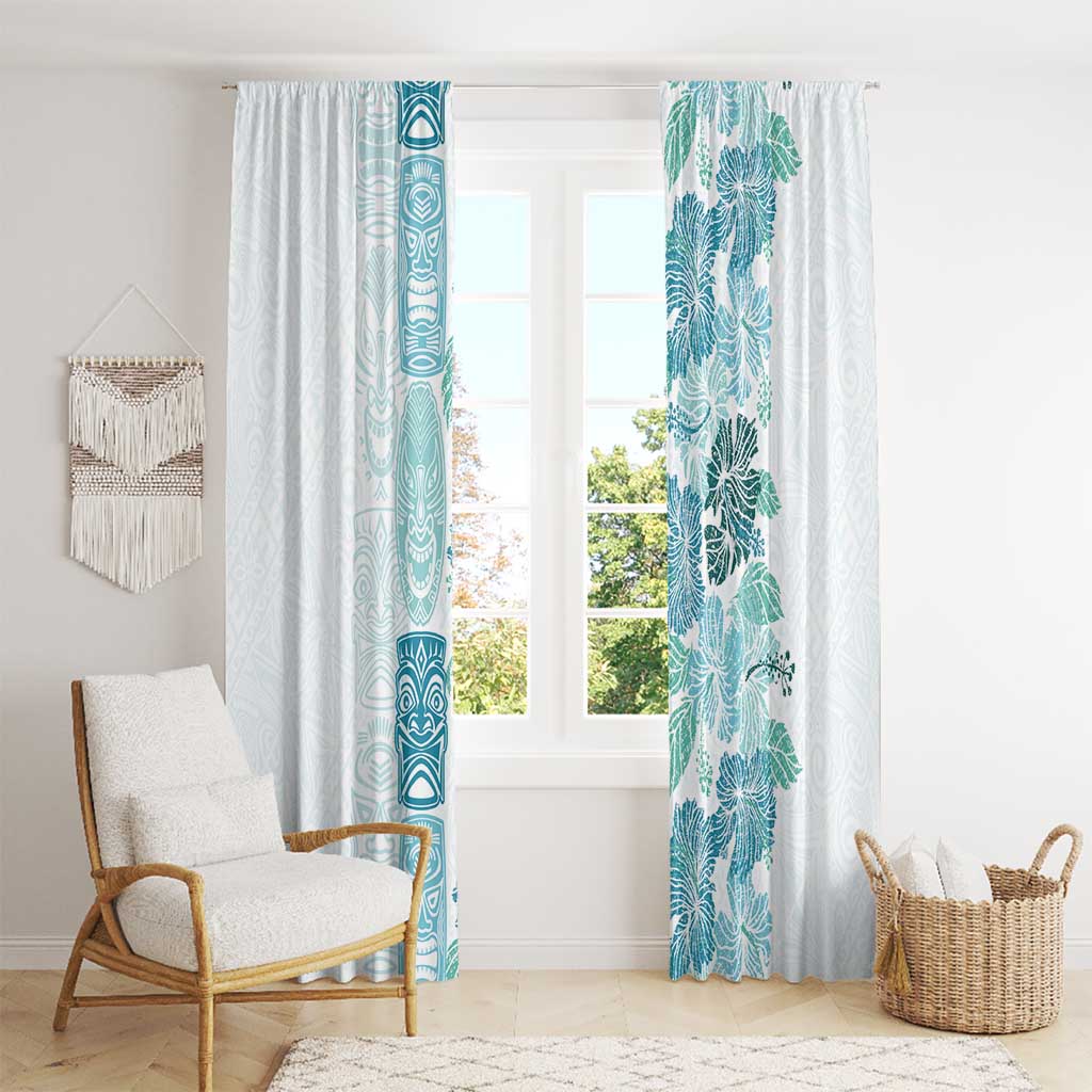 Christmas Aloha Hawaii Tiki Window Curtain Hibiscus Summer Colors - Polynesian Pride