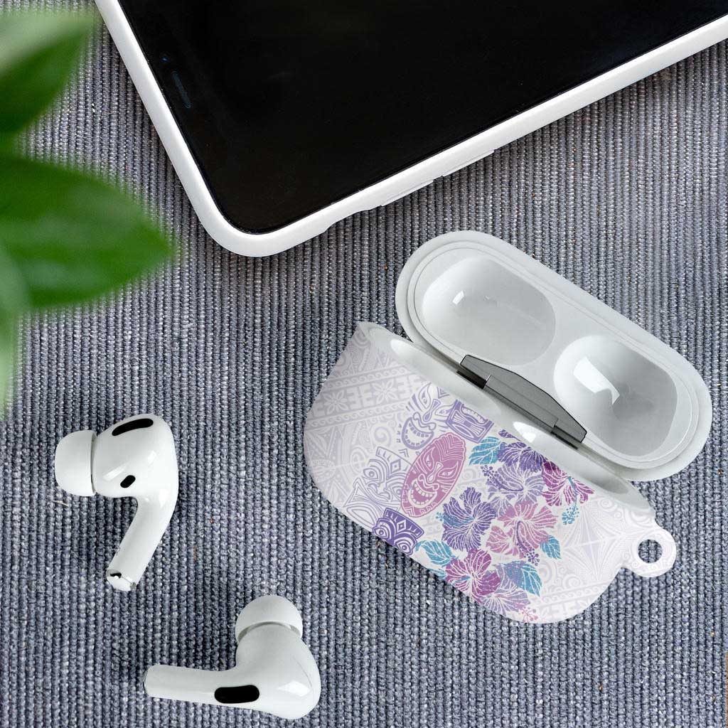 Christmas Aloha Hawaii Tiki AirPods Case Hibiscus Winter Colors - Polynesian Pride