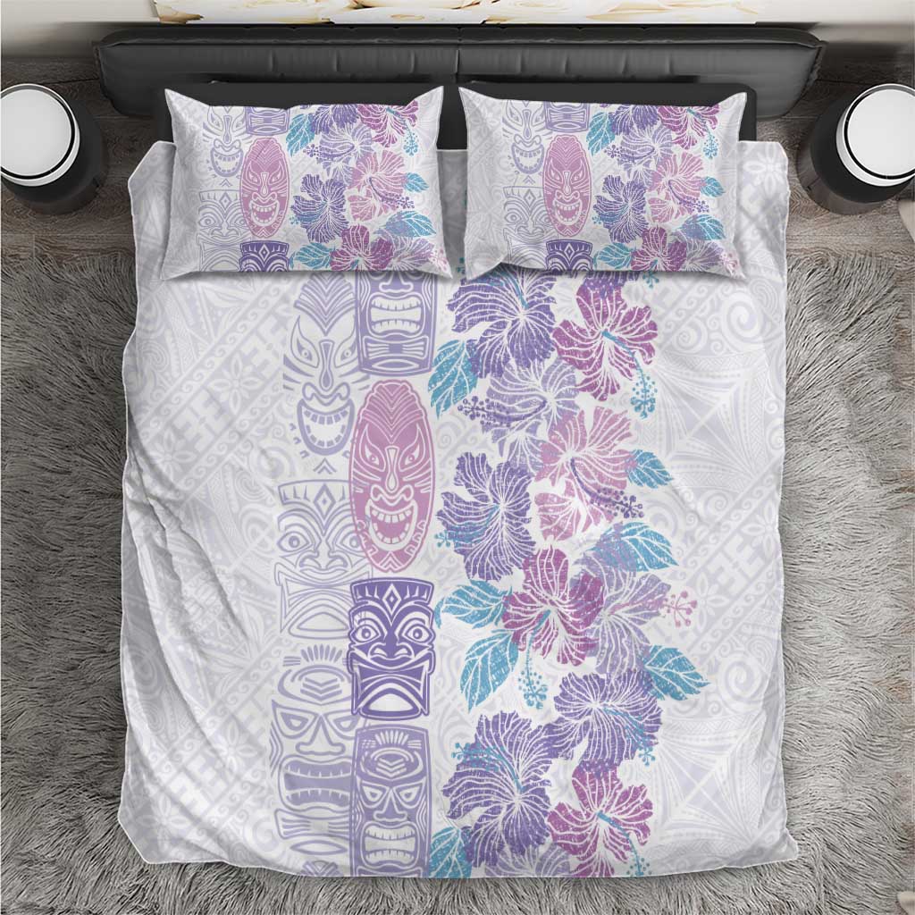 Christmas Aloha Hawaii Tiki Bedding Set Hibiscus Winter Colors - Polynesian Pride