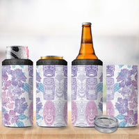 Christmas Aloha Hawaii Tiki 4 in 1 Can Cooler Tumbler Hibiscus Winter Colors - Polynesian Pride