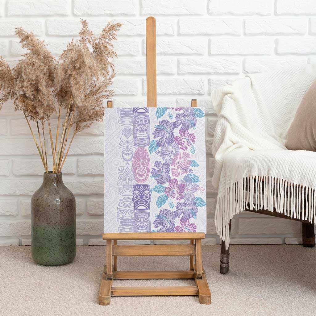 Christmas Aloha Hawaii Tiki Canvas Wall Art Hibiscus Winter Colors - Polynesian Pride