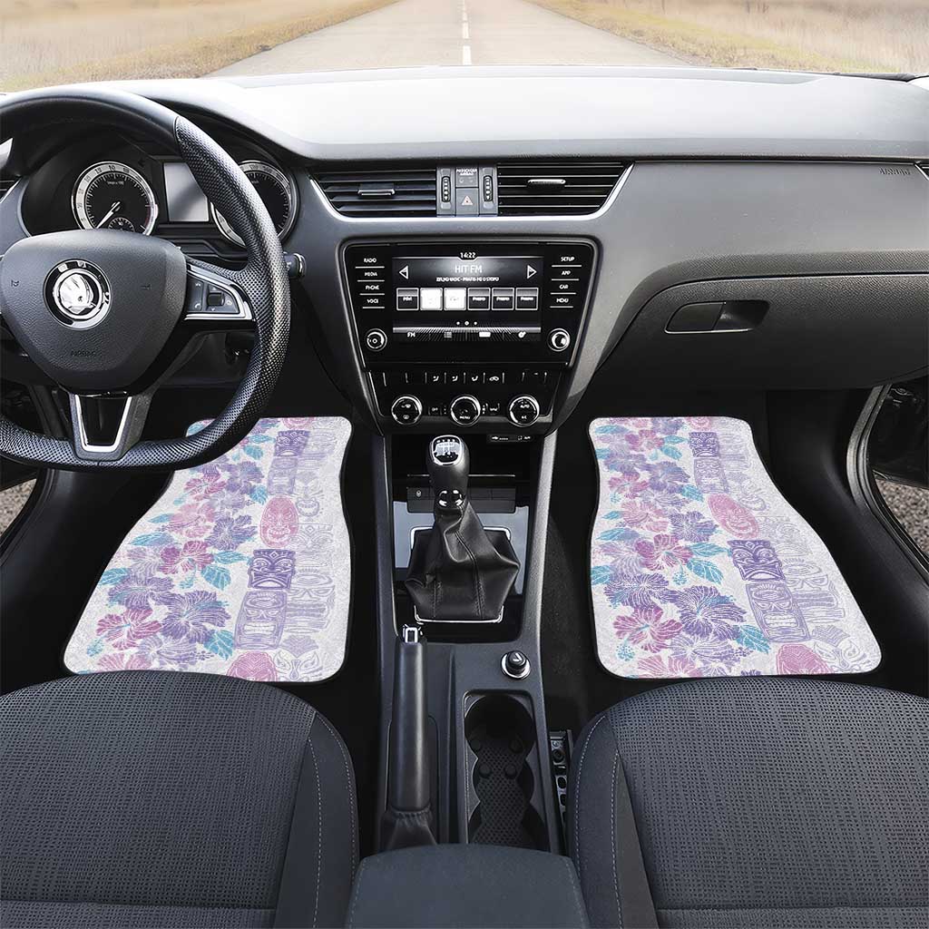 Christmas Aloha Hawaii Tiki Car Mats Hibiscus Winter Colors - Polynesian Pride