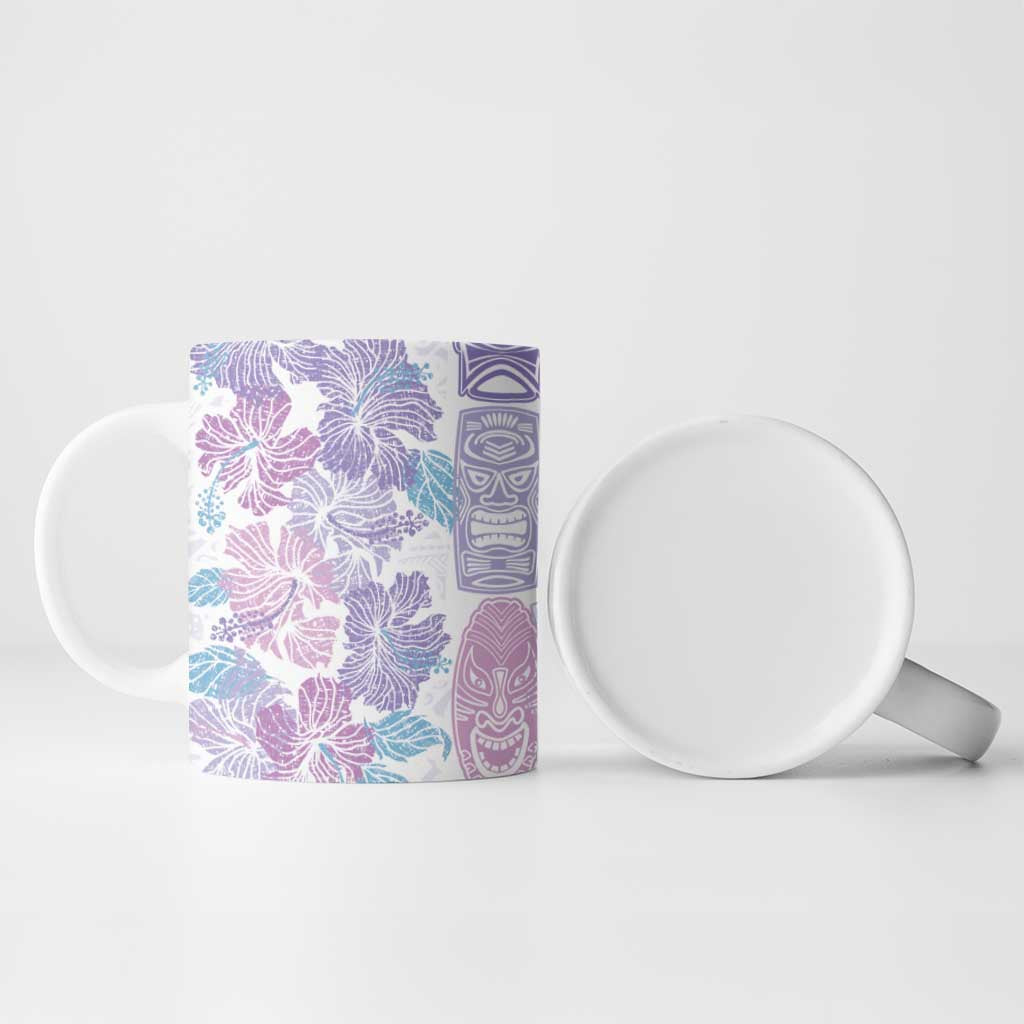 Christmas Aloha Hawaii Tiki Ceramic Mug Hibiscus Winter Colors - Polynesian Pride