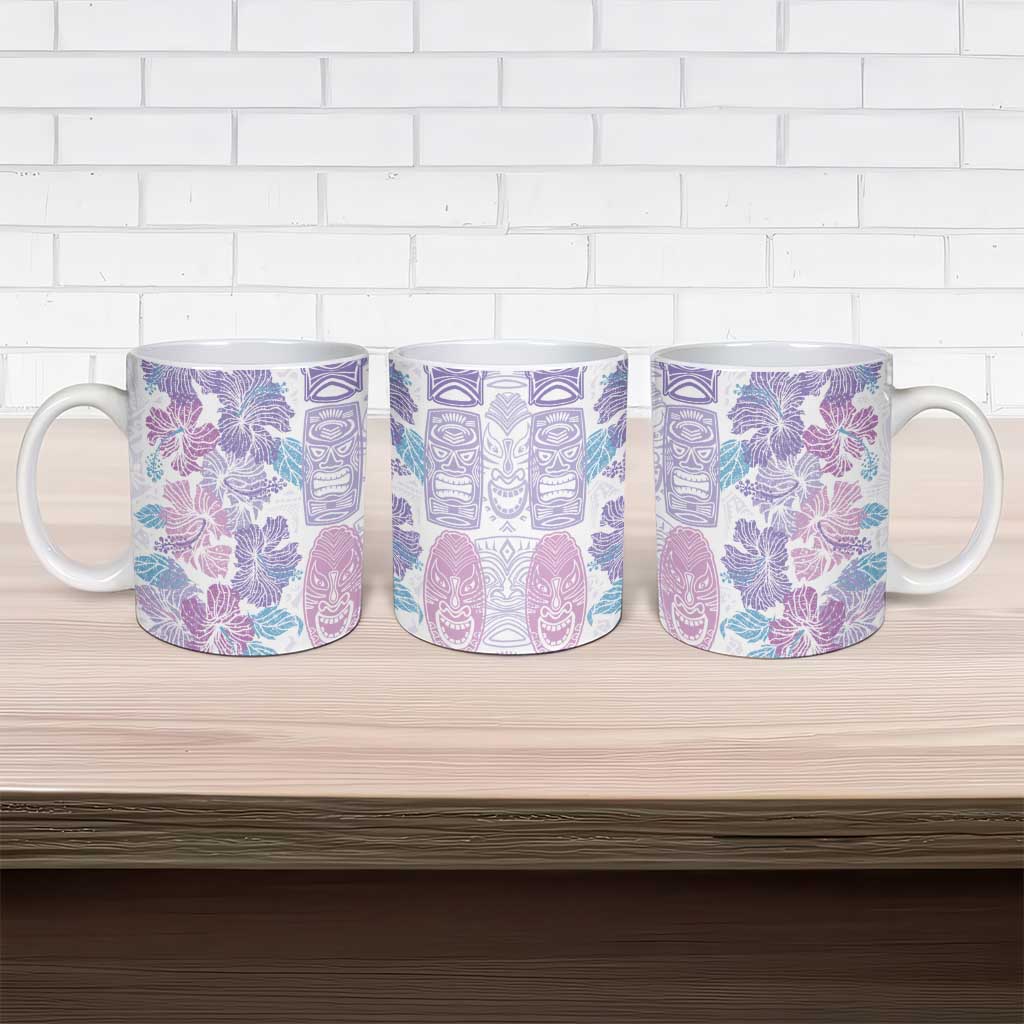 Christmas Aloha Hawaii Tiki Ceramic Mug Hibiscus Winter Colors - Polynesian Pride