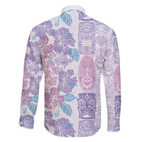 Christmas Aloha Hawaii Tiki Family Matching Off Shoulder Maxi Dress and Hawaiian Shirt Hibiscus Winter Colors LT7 - Polynesian Pride