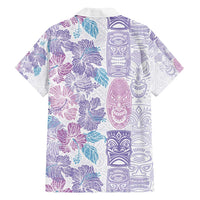 Christmas Aloha Hawaii Tiki Family Matching Off Shoulder Short Dress and Hawaiian Shirt Hibiscus Winter Colors LT7 - Polynesian Pride
