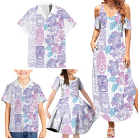 Christmas Aloha Hawaii Tiki Family Matching Summer Maxi Dress and Hawaiian Shirt Hibiscus Winter Colors LT7 - Polynesian Pride