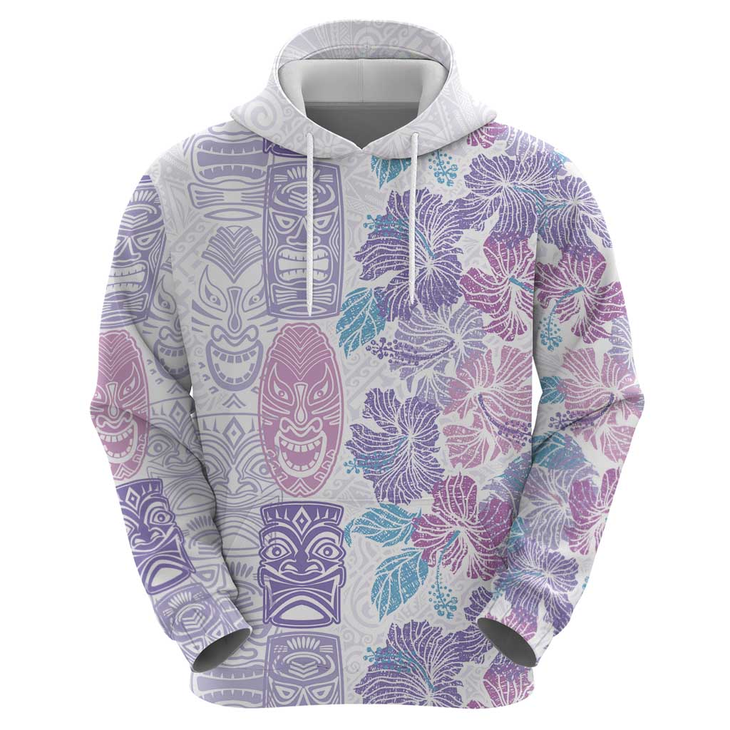 Christmas Aloha Hawaii Tiki Hoodie Hibiscus Winter Colors LT7 - Polynesian Pride