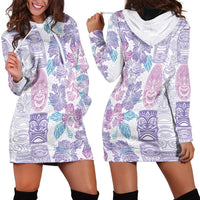 Christmas Aloha Hawaii Tiki Hoodie Dress Hibiscus Winter Colors - Polynesian Pride