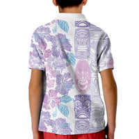 Christmas Aloha Hawaii Tiki Kid Polo Shirt Hibiscus Winter Colors - Polynesian Pride