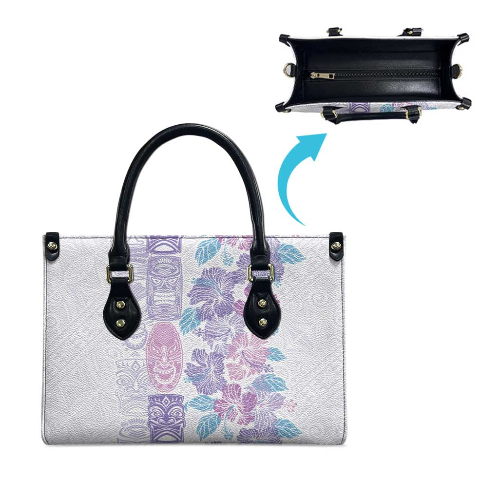 Christmas Aloha Hawaii Tiki Leather Bag Hibiscus Winter Colors - Polynesian Pride