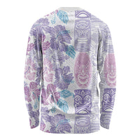 Christmas Aloha Hawaii Tiki Long Sleeve Shirt Hibiscus Winter Colors LT7 - Polynesian Pride
