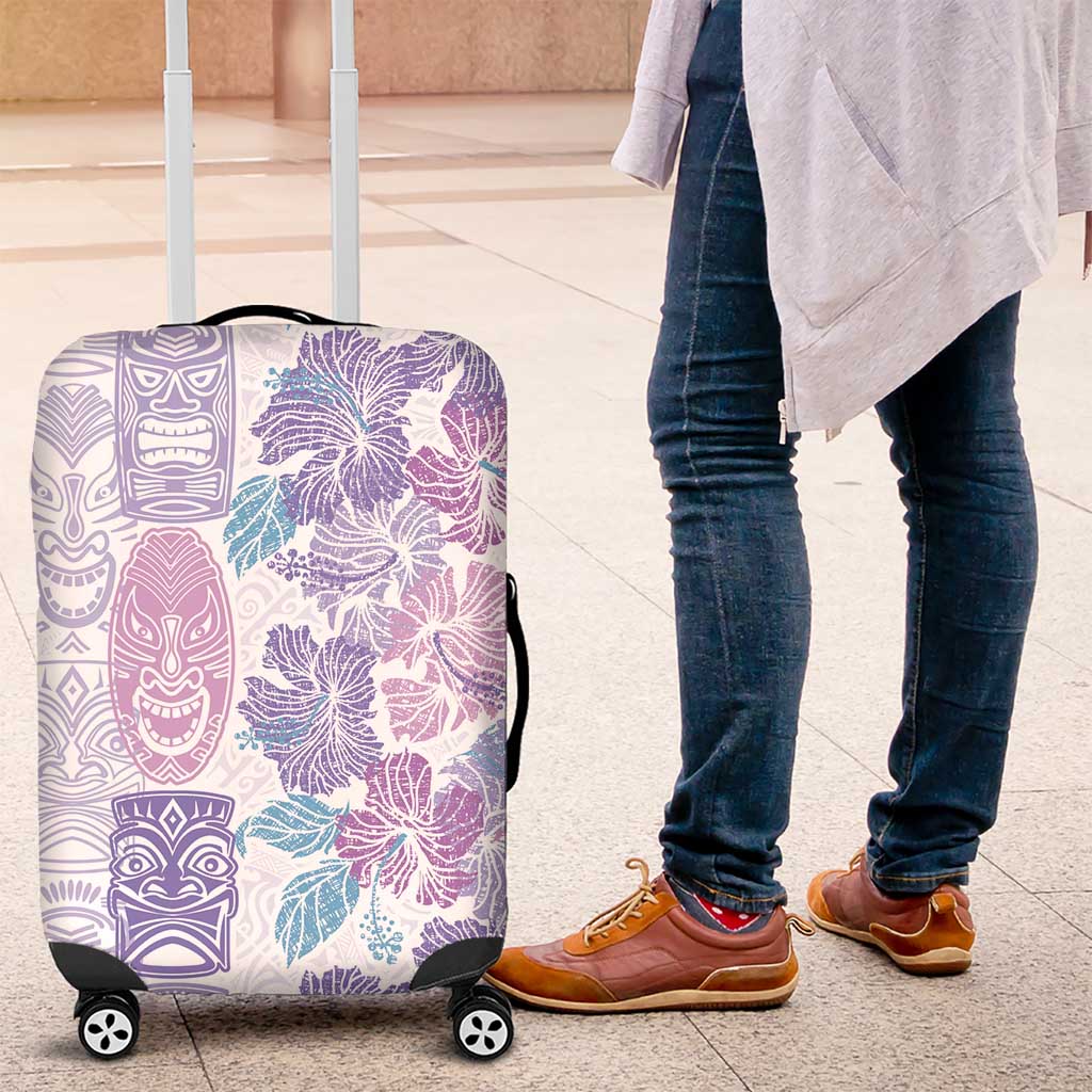 Christmas Aloha Hawaii Tiki Luggage Cover Hibiscus Winter Colors - Polynesian Pride