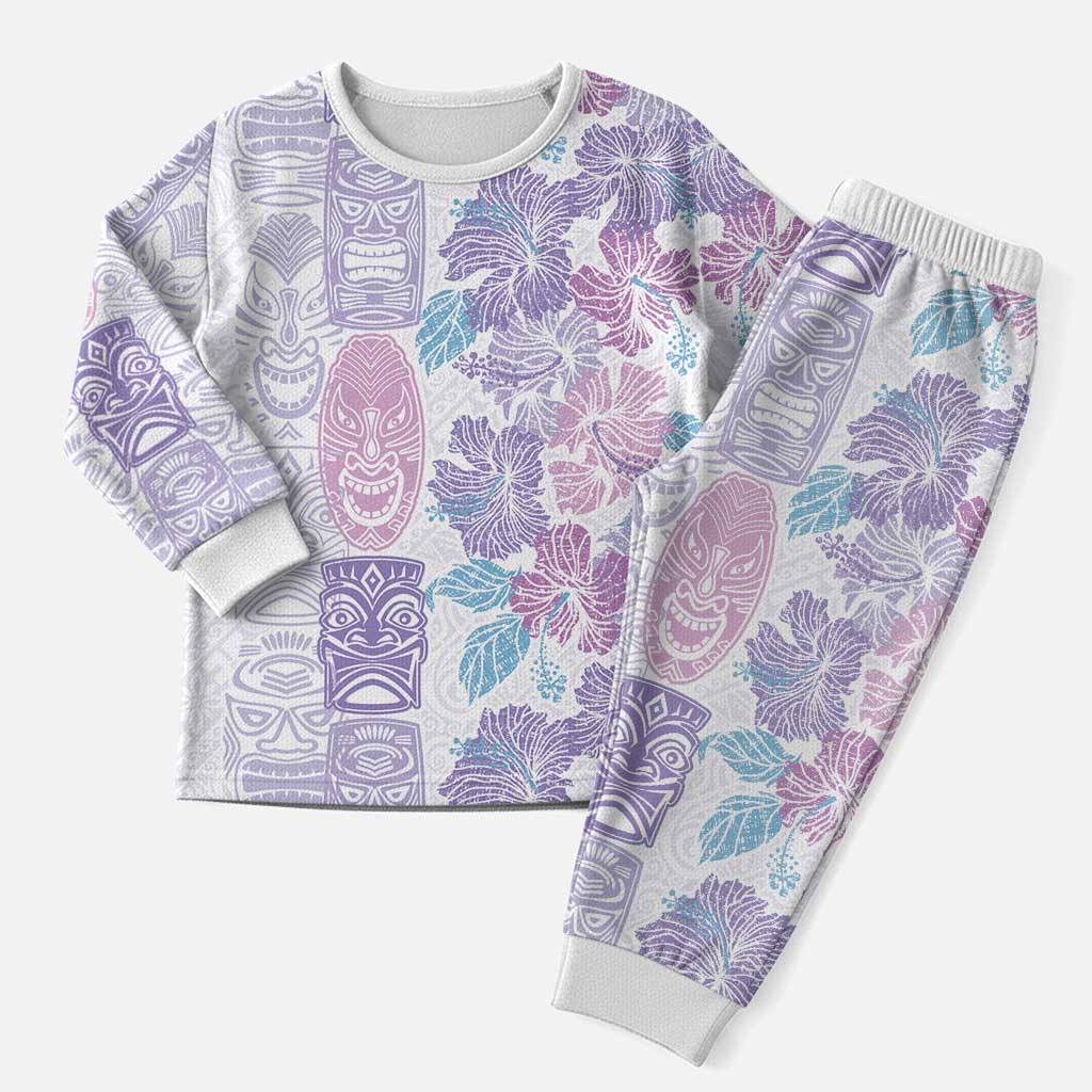 Christmas Aloha Hawaii Tiki Christmas Pajama Set Hibiscus Winter Colors LT7 Men Lavender - Polynesian Pride
