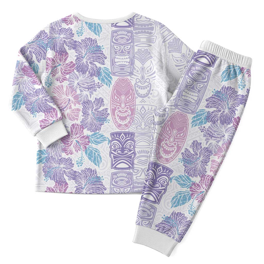 Christmas Aloha Hawaii Tiki Christmas Pajama Set Hibiscus Winter Colors LT7 - Polynesian Pride