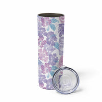 Christmas Aloha Hawaii Tiki Skinny Tumbler Hibiscus Winter Colors - Polynesian Pride