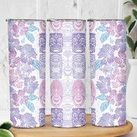 Christmas Aloha Hawaii Tiki Skinny Tumbler Hibiscus Winter Colors - Polynesian Pride