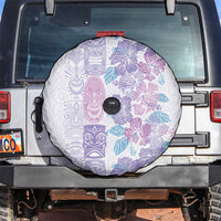 Christmas Aloha Hawaii Tiki Spare Tire Cover Hibiscus Winter Colors LT7 Lavender - Polynesian Pride
