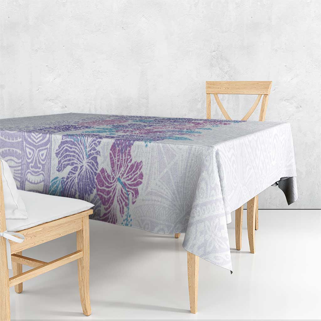 Christmas Aloha Hawaii Tiki Tablecloth Hibiscus Winter Colors - Polynesian Pride