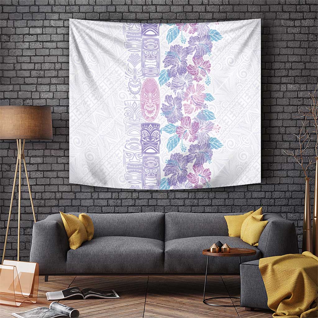 Christmas Aloha Hawaii Tiki Tapestry Hibiscus Winter Colors - Polynesian Pride