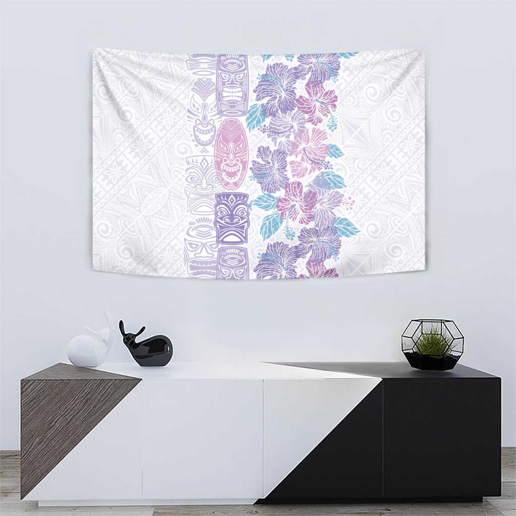 Christmas Aloha Hawaii Tiki Tapestry Hibiscus Winter Colors - Polynesian Pride