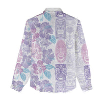 Christmas Aloha Hawaii Tiki Women Casual Shirt Hibiscus Winter Colors - Polynesian Pride