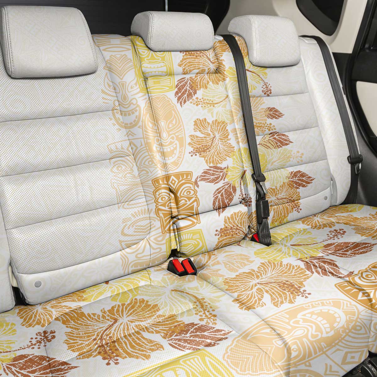 Christmas Aloha Hawaii Tiki Back Car Seat Cover Hibiscus Autumn Colors - Polynesian Pride